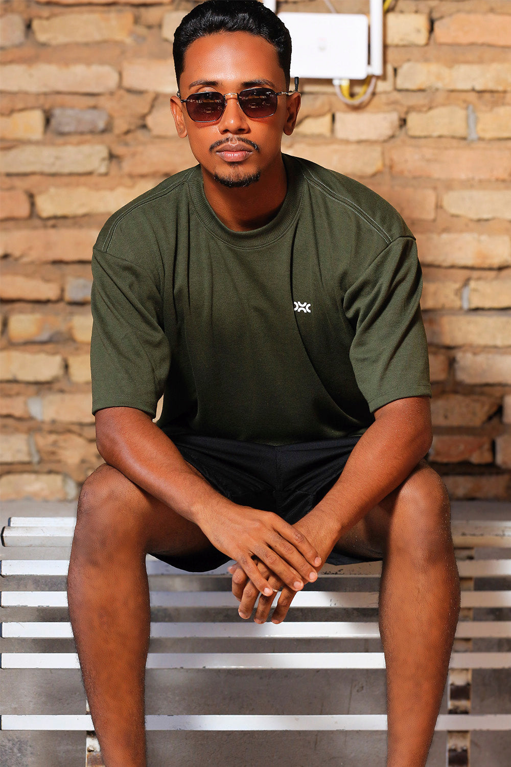 T-shirt Over Heavy Verde Militar