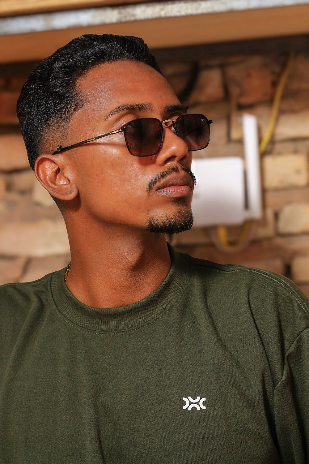 T-shirt Over Heavy Verde Militar