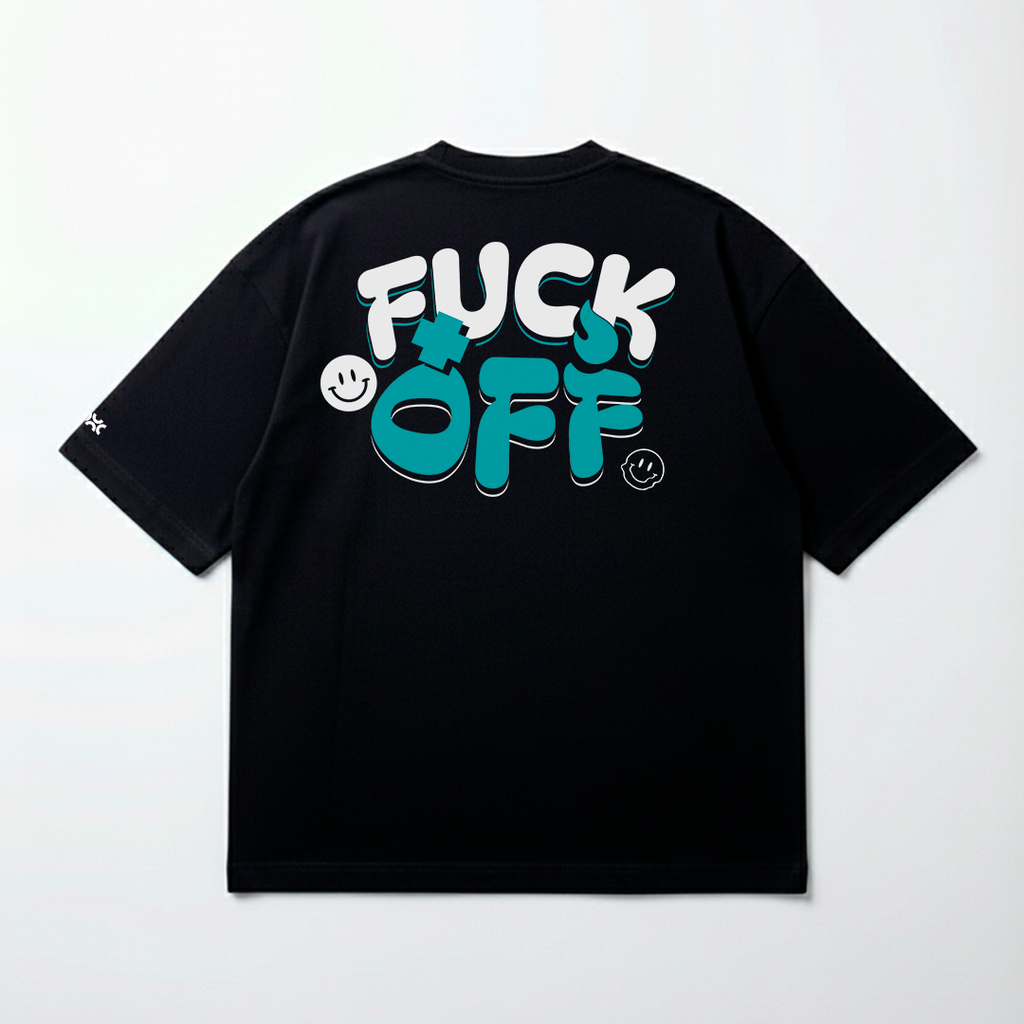 T-shirt Oversized Preta Fuck Off