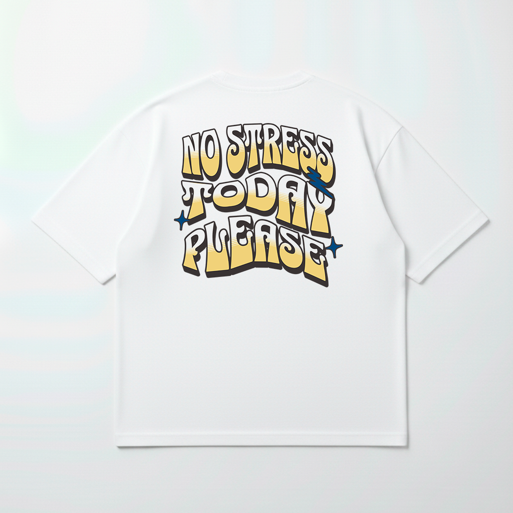 T-shirt Oversized Branca No Stress