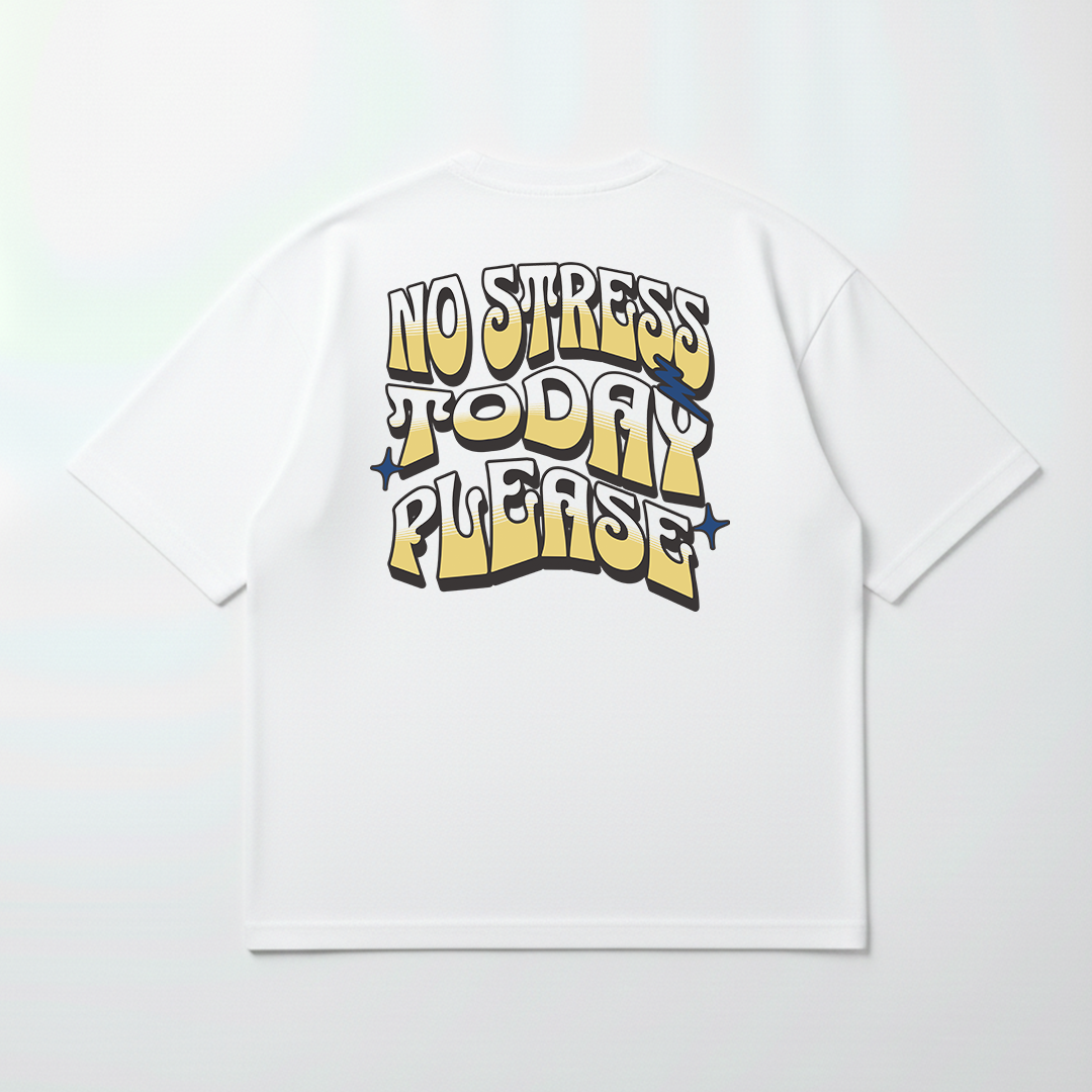 T-shirt Oversized Branca No Stress