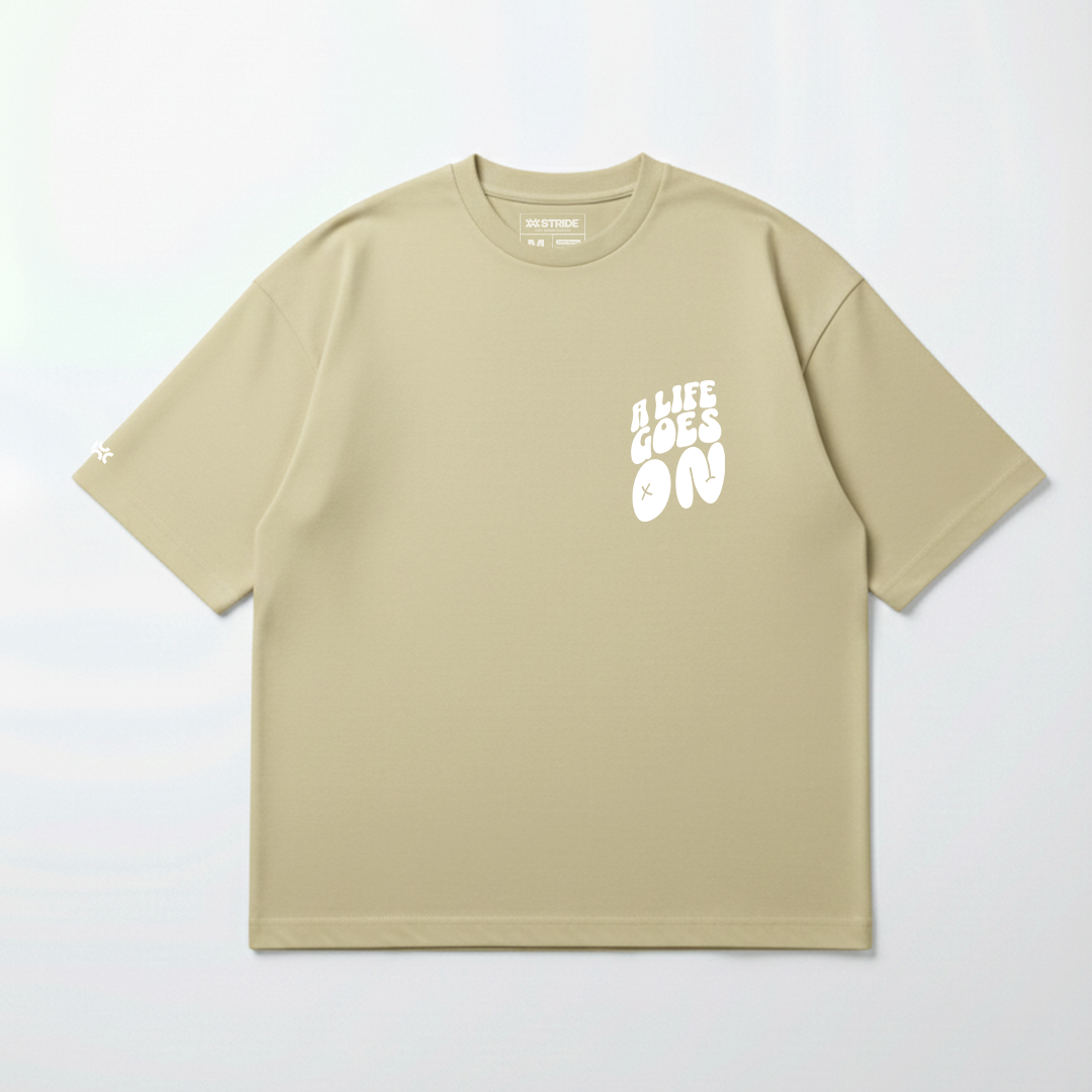 T-shirt Oversized Cappuccino A life goes