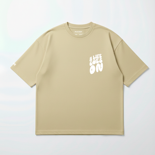 T-shirt Oversized Cappuccino A life goes