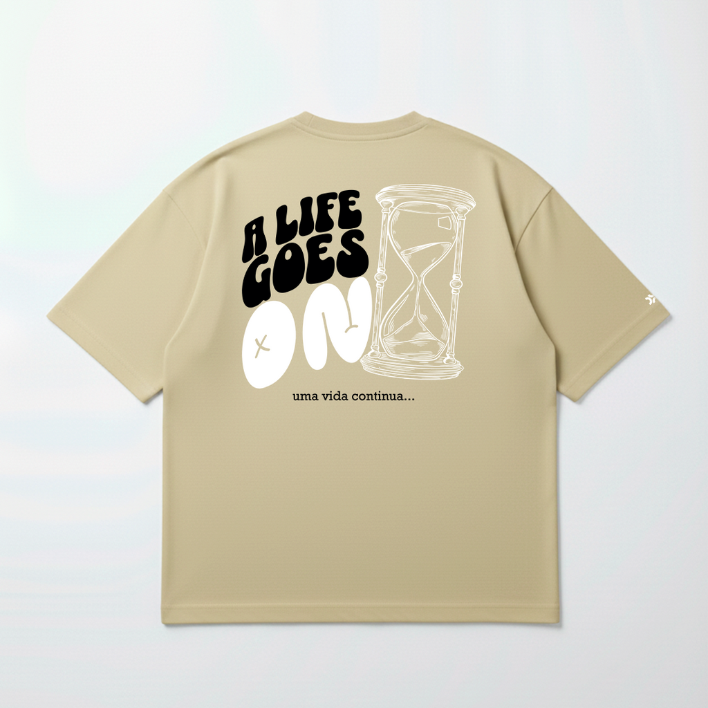 T-shirt Oversized Cappuccino A life goes