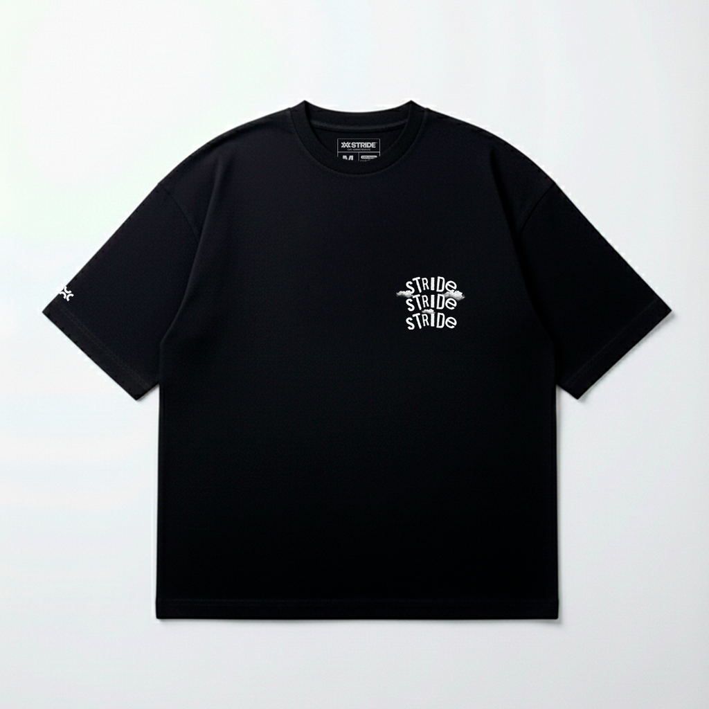 T-shirt Oversized Preta Stride