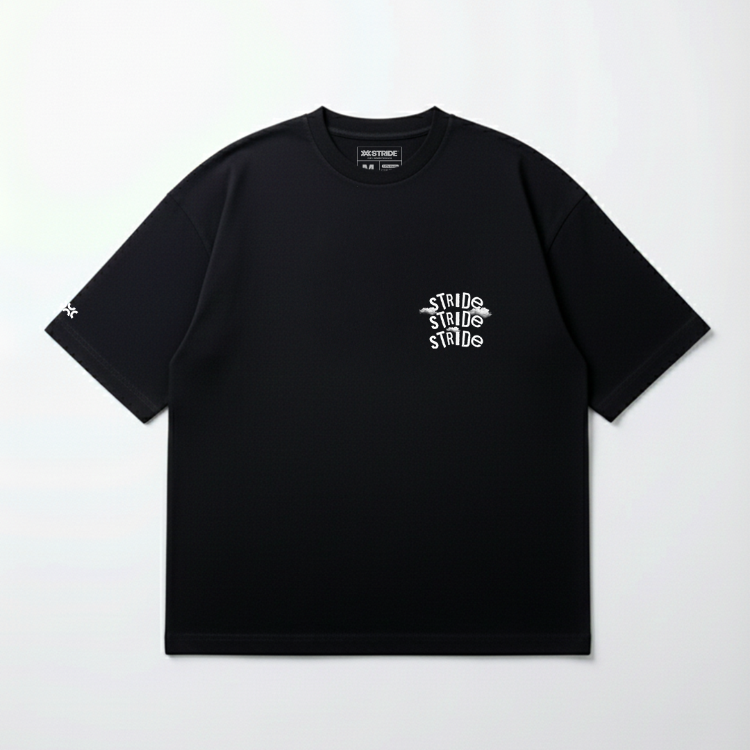 T-shirt Oversized Preta Stride