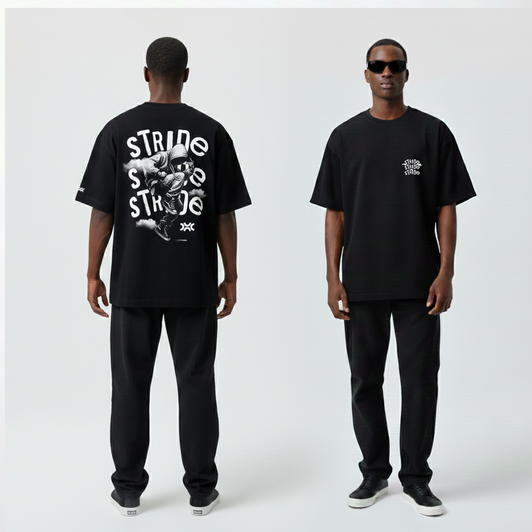 T-shirt Oversized Preta Stride