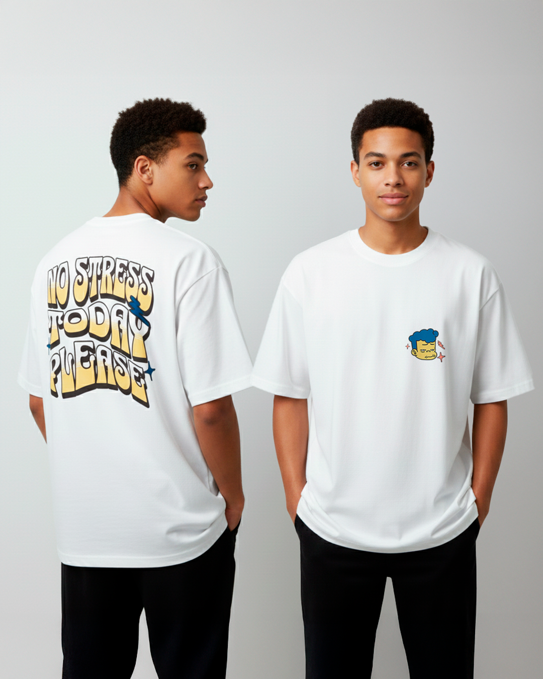 T-shirt Oversized Branca No Stress