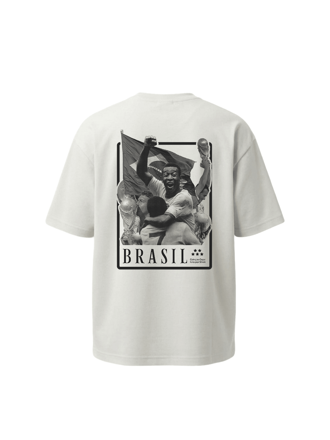 Camiseta Over Brasil Retrô Off White