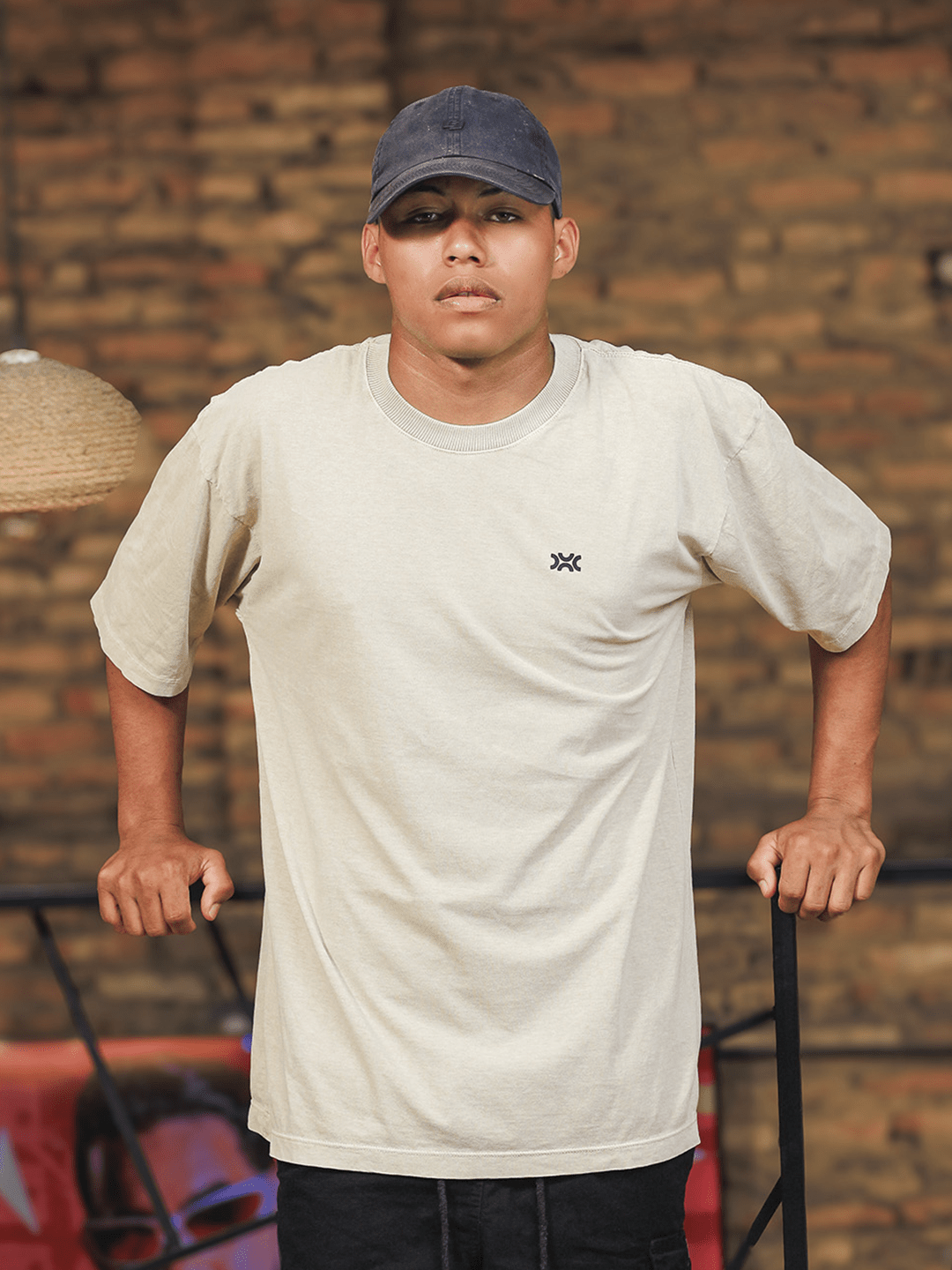 Camiseta Over Estonada Creme